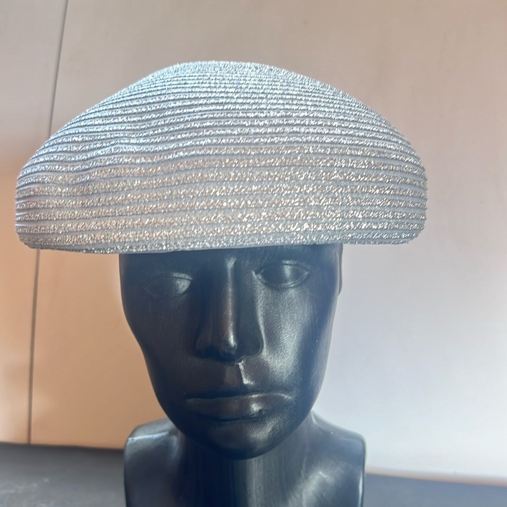 Vintage Bellini Originals Round Saucer Silver Sparkling Hat